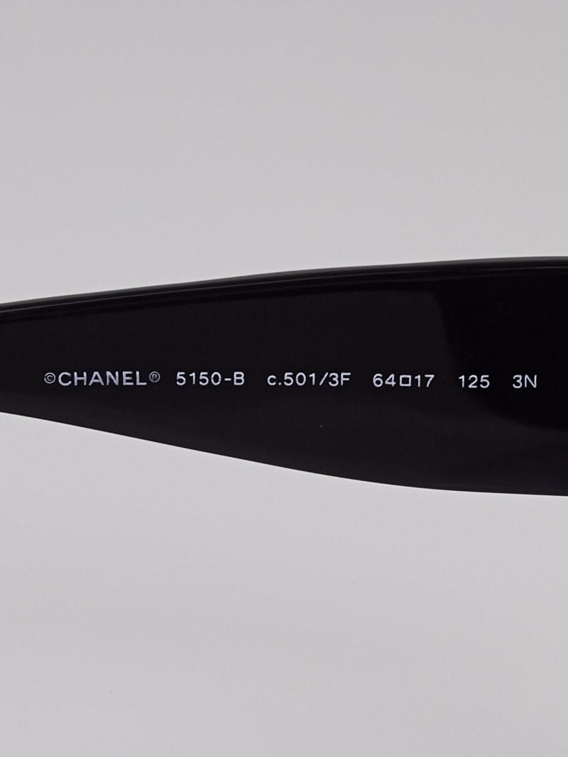 Chanel Black Frame and Crystal Oversized Sunglasses-5150-B
