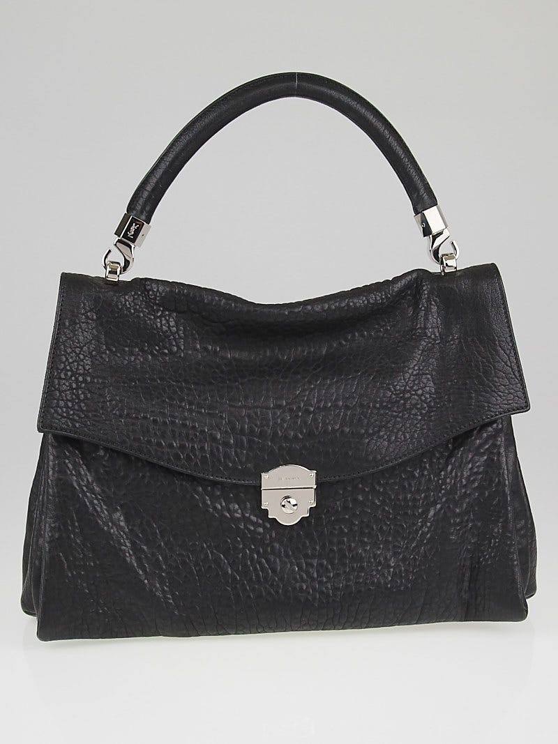 Yves Saint Laurent Pebbled Leather Scoop Flap Bag