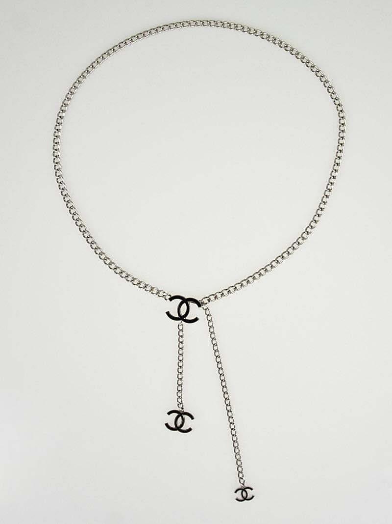 Chanel Black/Silver Ceinture Fantai Adjustable Belt | Yoogi's Closet
