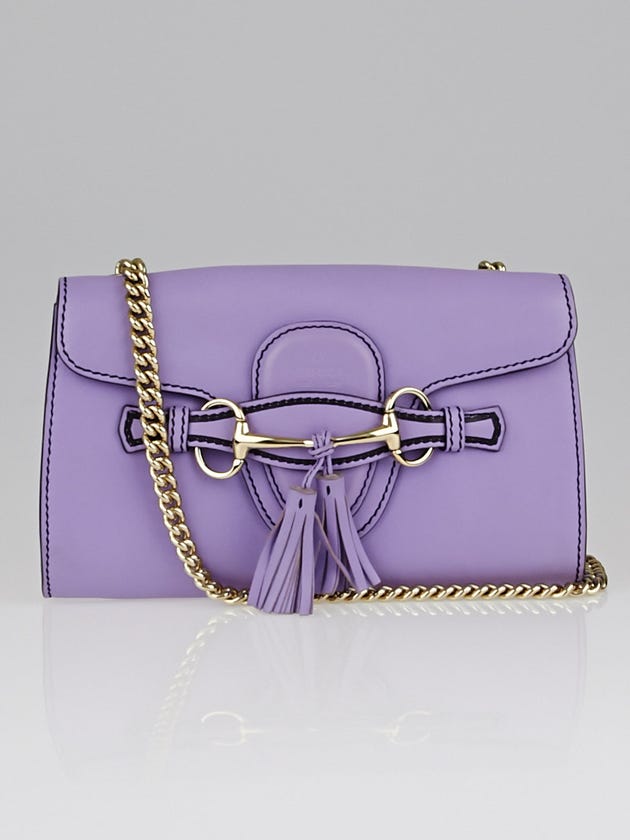 Gucci Lavender Leather Emily Chain Shoulder Bag