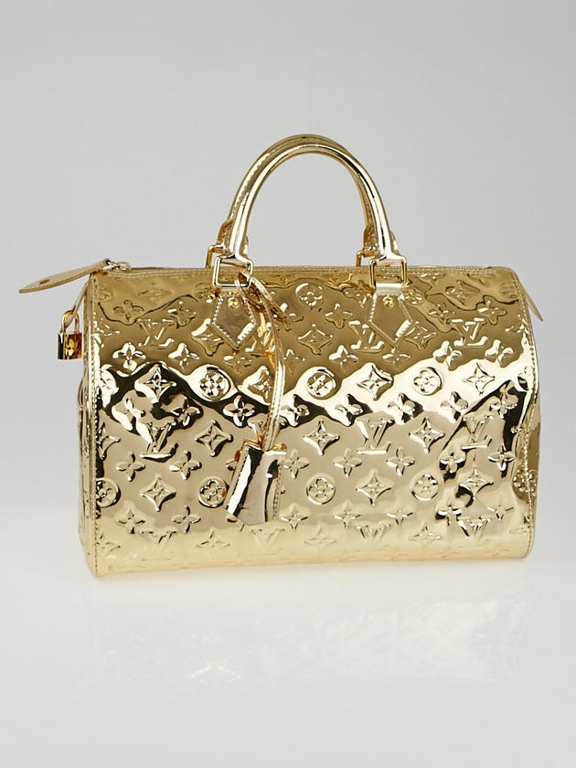 Louis Vuitton Limited Edition Gold Monogram Miroir Speedy 30 Bag