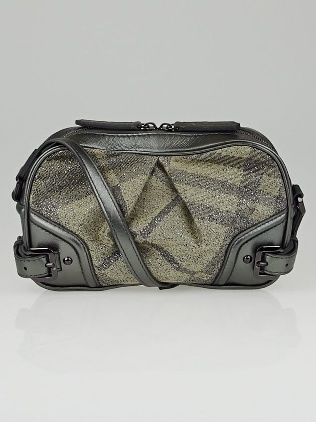 Burberry Silver Shimmer Check Degrade Crossbody Bag