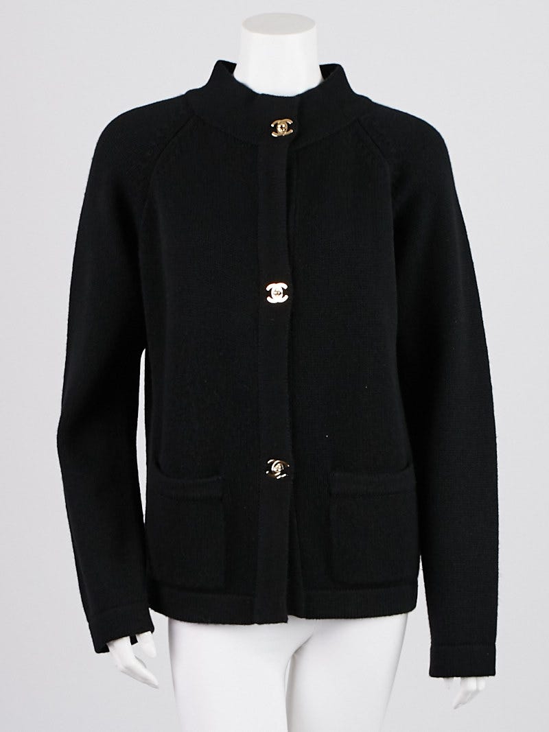 Chanel hot sale black cardigan