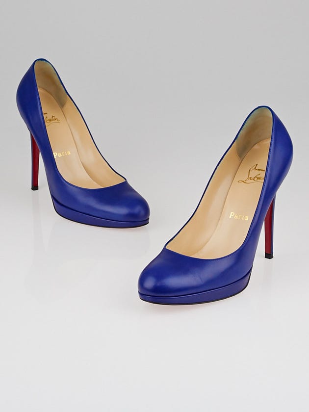 Christian Louboutin Royal Blue Leather New Simple 120 Pumps Size 10/40.5