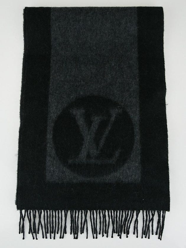 Louis Vuitton Black/Grey Wool/Angora Cardiff Scarf