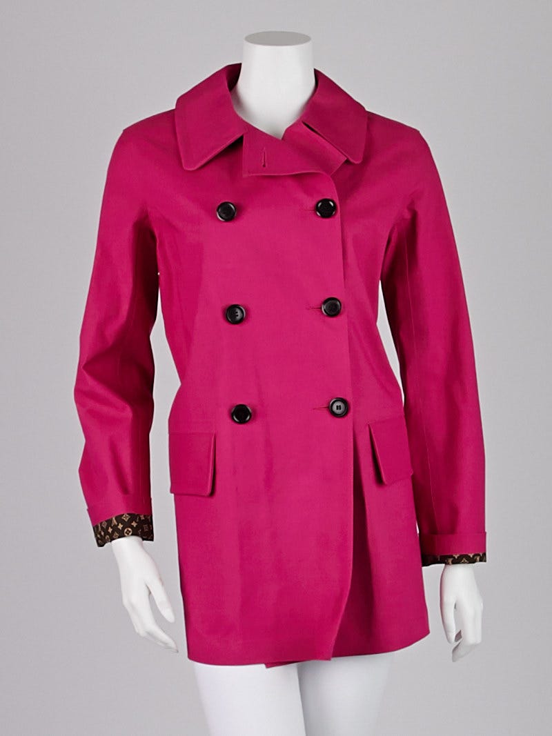 Louis Vuitton Hot Pink Cotton Traditiona Trench Coat Size 8/40