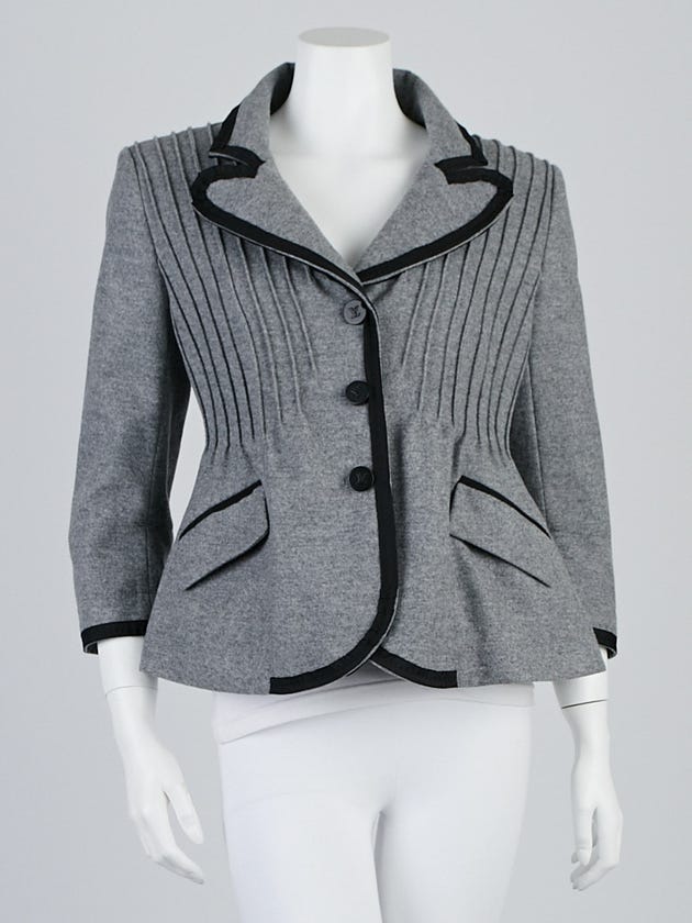 Louis Vuitton Grey Wool Swing Jacket Size 10/42