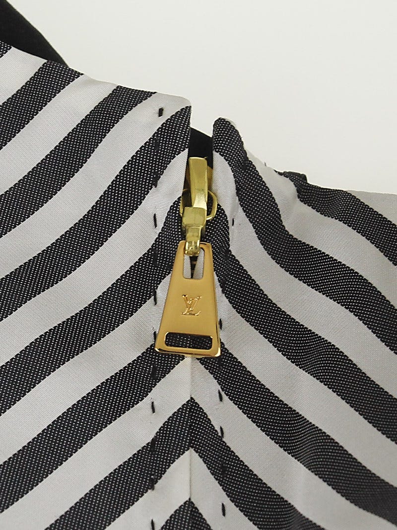 LOUIS VUITTON Open Back Striped Dress Black. Size XL