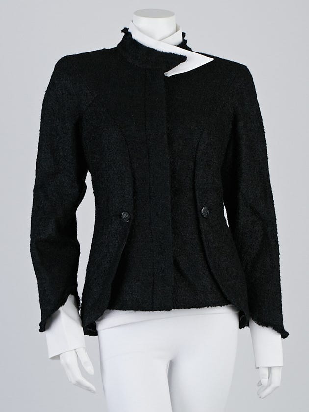 Chanel Black Mohair Blend Boucle Jacket Size 10/42