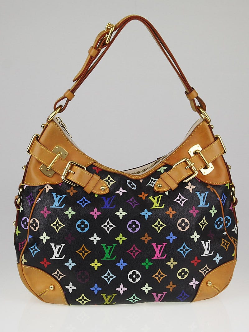 Louis+Vuitton+Greta+Shoulder+Bag+Small+Black+Canvas+Leather for sale online