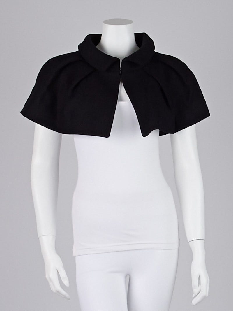 Louis Vuitton Signature Short Wrap Coat , Black, 34