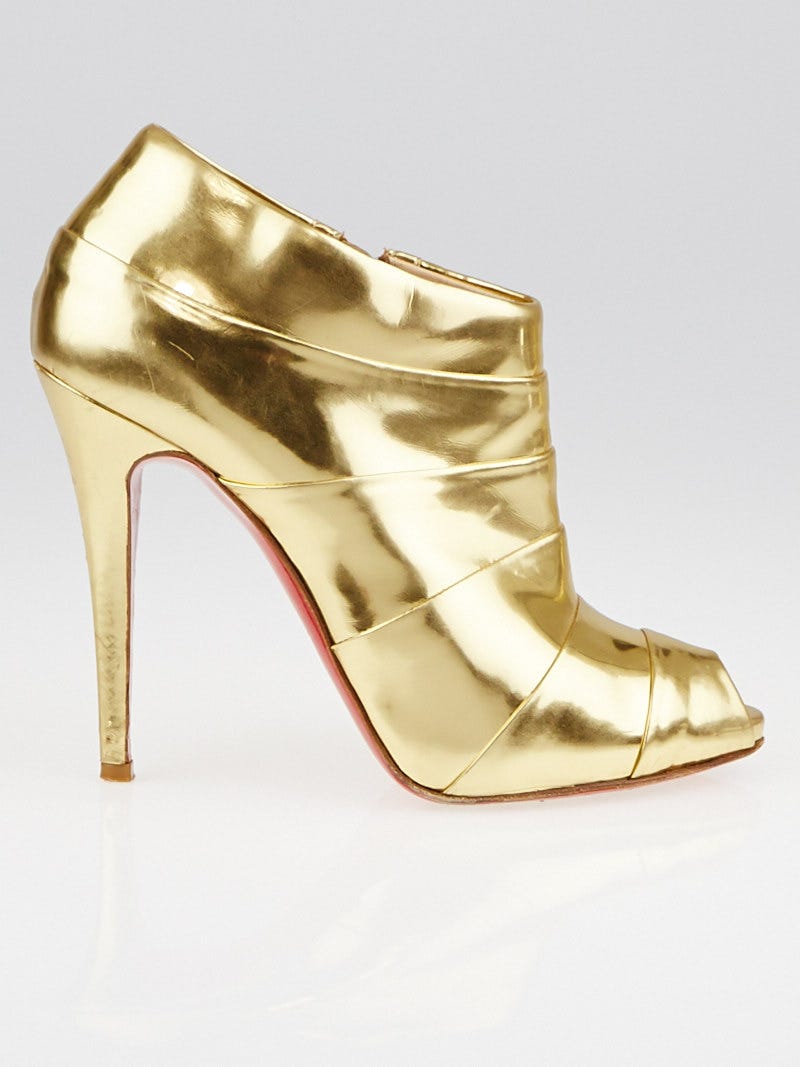 Louboutin sale gold boots