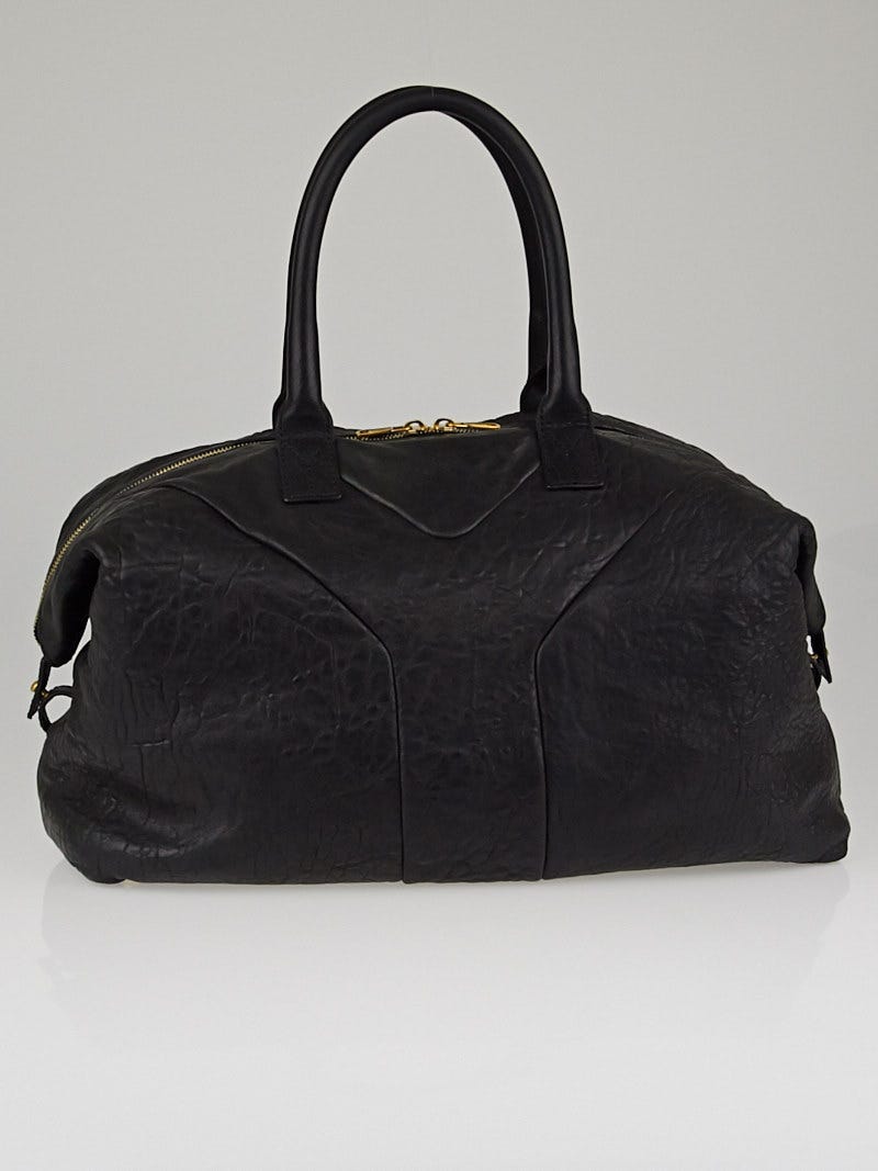 Yves Saint Laurent Black Leather Easy Y Zip Tote Bag