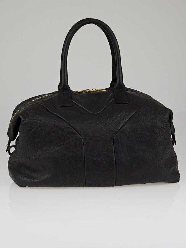 Yves Saint Laurent Black Leather Easy Y Zip Tote Bag