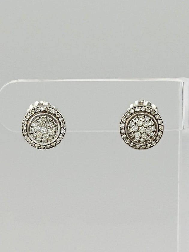 David Yurman Sterling Silver and Diamond Cerise Earrings