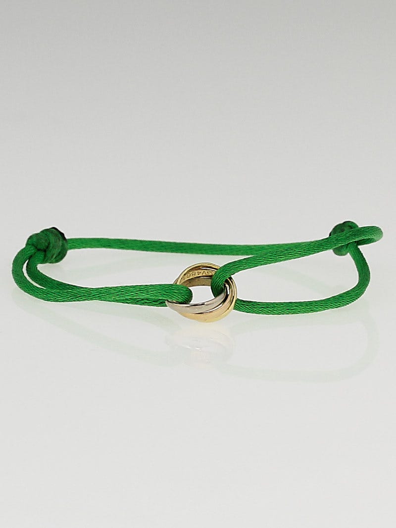 Cartier Love Charity Bracelet Turquoise Silk Cord Trinity 18k Gold Estate -  Etsy