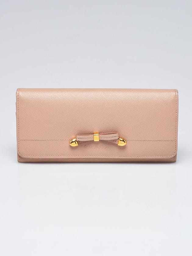 Prada Cammeo Saffiano Leather Bow Flap Wallet