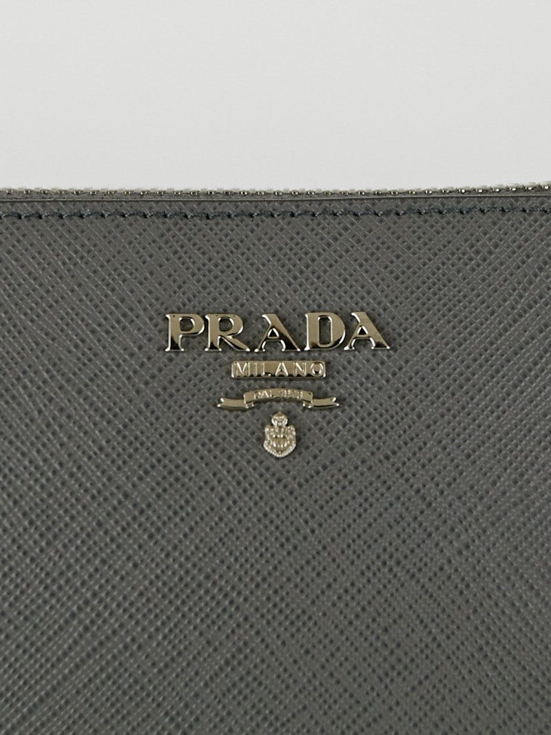 PRADA Marmo Saffiano Metal Leather Chain Clutch Bag