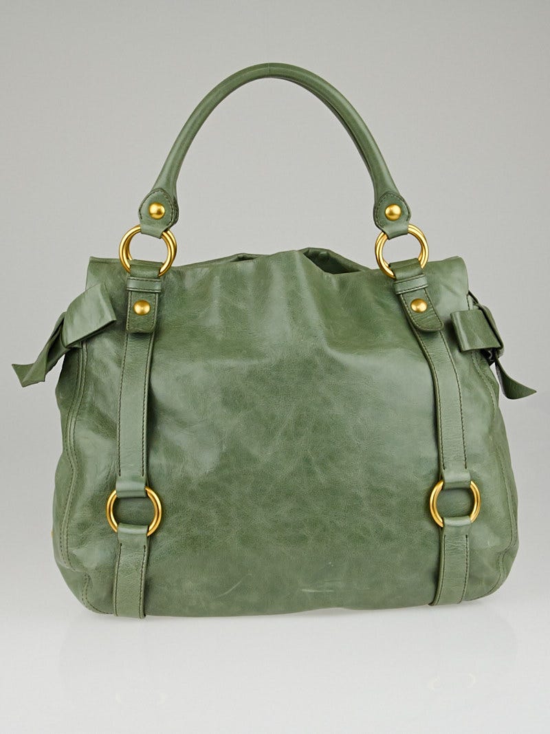 Authentic Miu Miu Prada Vitello Lux Vitello Mini Bow Handbag Bag