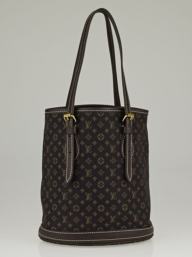 Mini Lin Bucket Louis Vuitton Ebene Monogram Mini Lin Petit Bucket Bag | Yoogi's Closet