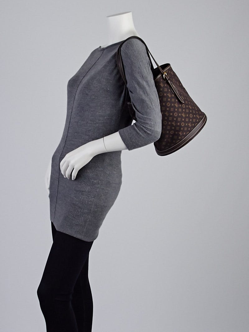 Louis Vuitton Ebene Monogram Mini Lin Petit Bucket Bag - Yoogi's Closet