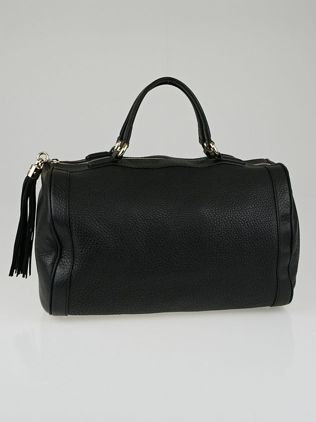 Gucci Black Pebbled Leather Soho Boston Bag