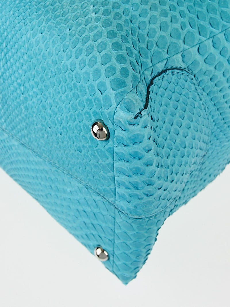 Tod's Turquoise Python D-Styling Medium Bauletto Bag | Yoogi's Closet