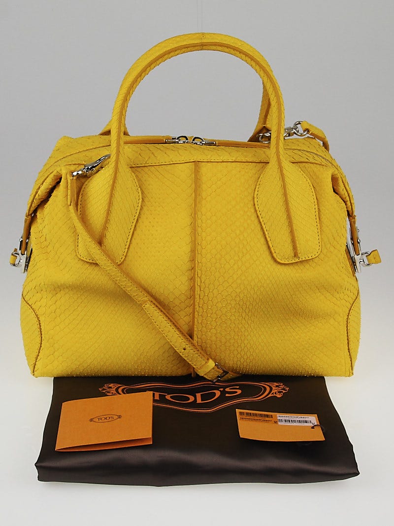 Tod's Yellow Python D-Styling Piccolo Bauletto Bag | Yoogi's Closet