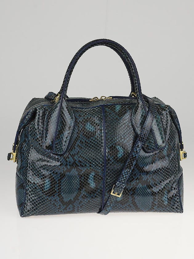 Tod's Blue Python D-Styling Piccolo Bauletto Bag