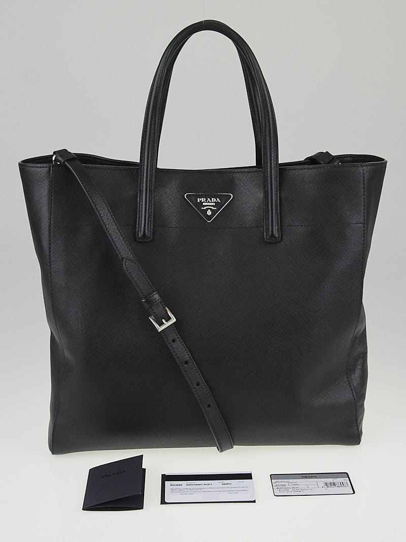 バッグ PRADA 2way leather tote bag black Shop Prada Logo Printed Zipped Tote Bag on Sale at