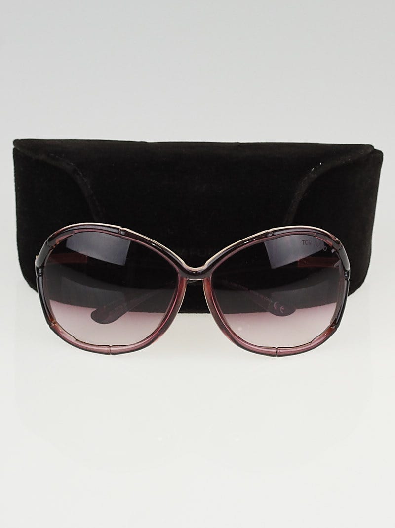 Tom Ford Ombre Bamboo Frame Tinted Lens Claudia Sunglasses -TF75
