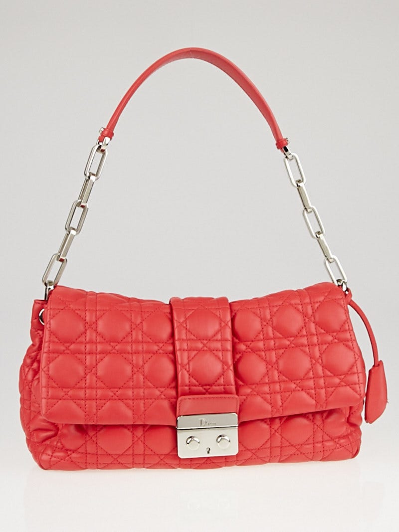 Christian Dior Pink Cannage Quilted Lambskin Leather New Lock Flap Bag Yoogi s Closet