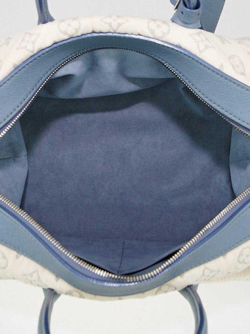 Louis Vuitton Limited Edition Blue Monogram Denim Speedy Round Bag -  Yoogi's Closet