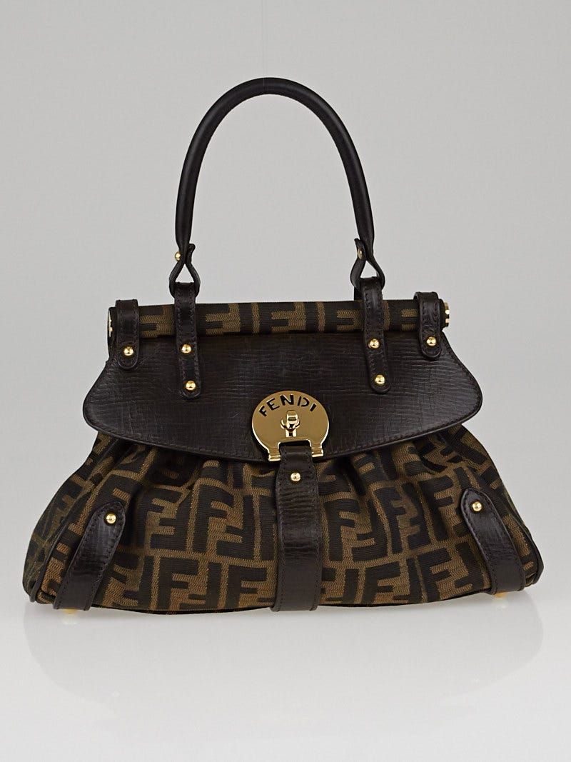Fendi Tobacco Zucca Print Canvas Small Magic Bag - 8BN143