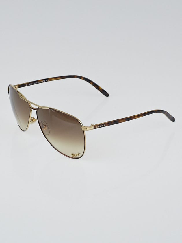Gucci Goldtone Metal Frame Signature Aviator Sunglasses-4209/S