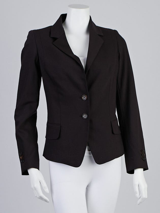 Celine Brown Wool Blend Blazer Jacket Size 6/38
