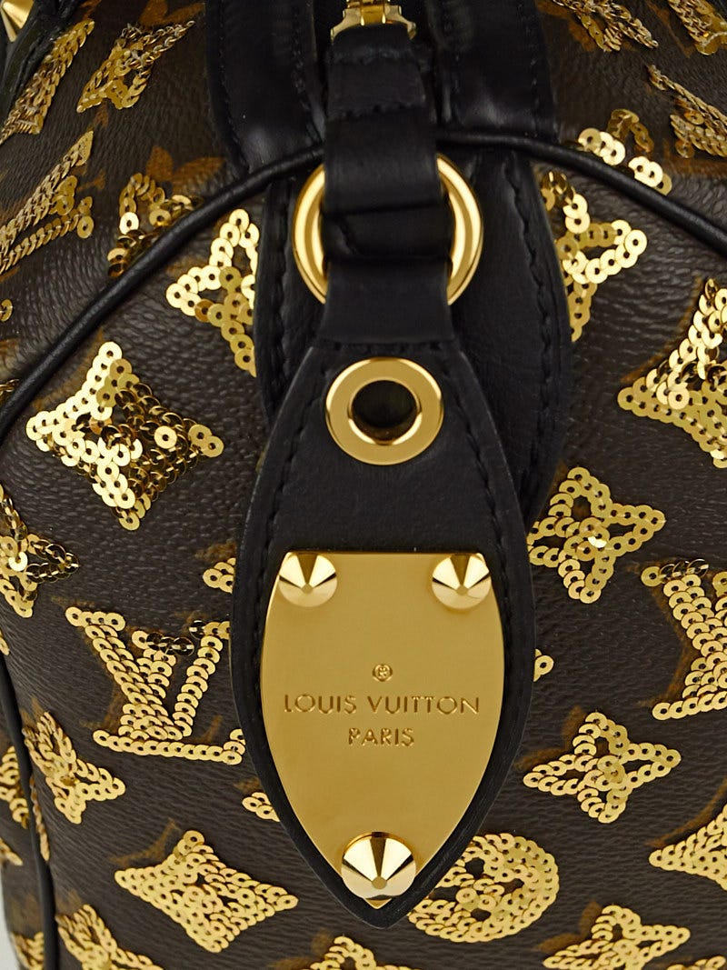 Louis Vuitton Rare Limited Gold Monogram Eclipse Speedy 28 Boston