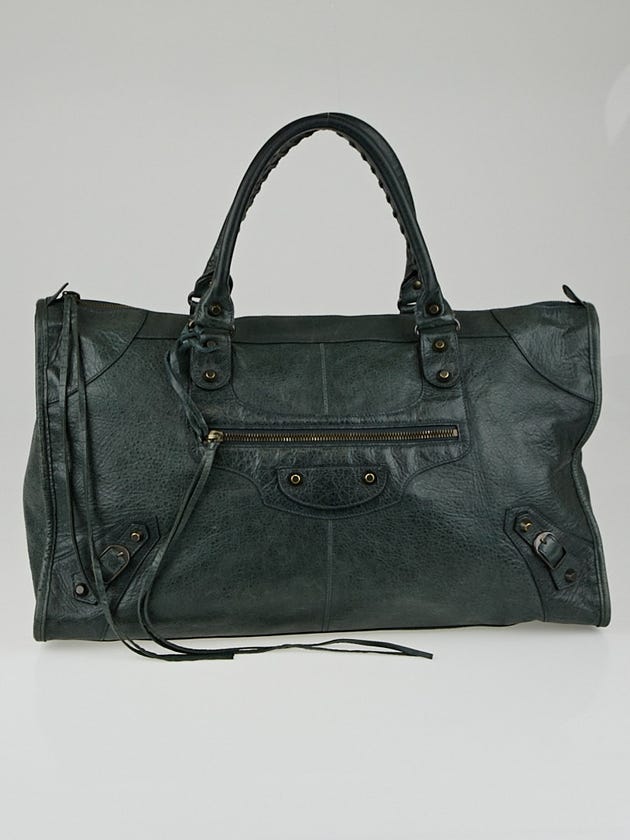 Balenciaga Anthracite Lambskin Leather Work Bag
