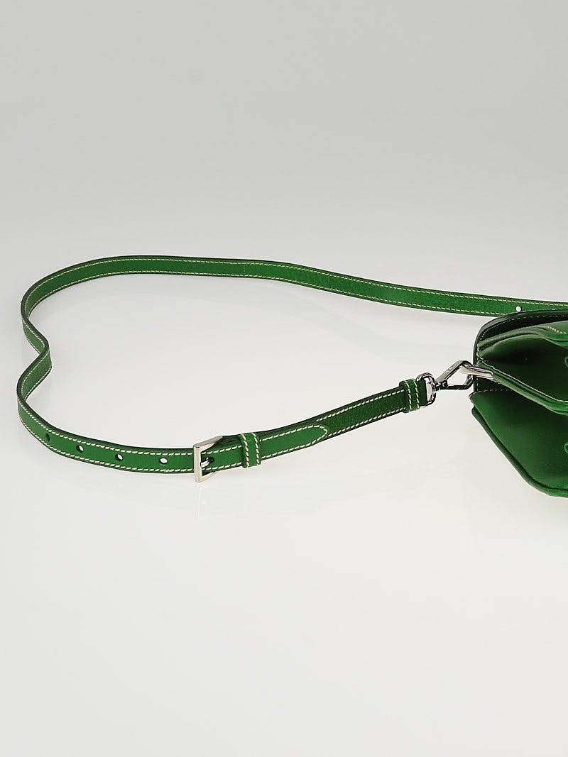 Prada Verde Cinghiale Leather Flap Messenger Bag BT0783