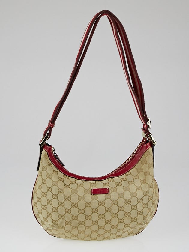 Gucci Beige GG Canvas Vintage Web Medium Messenger Bag