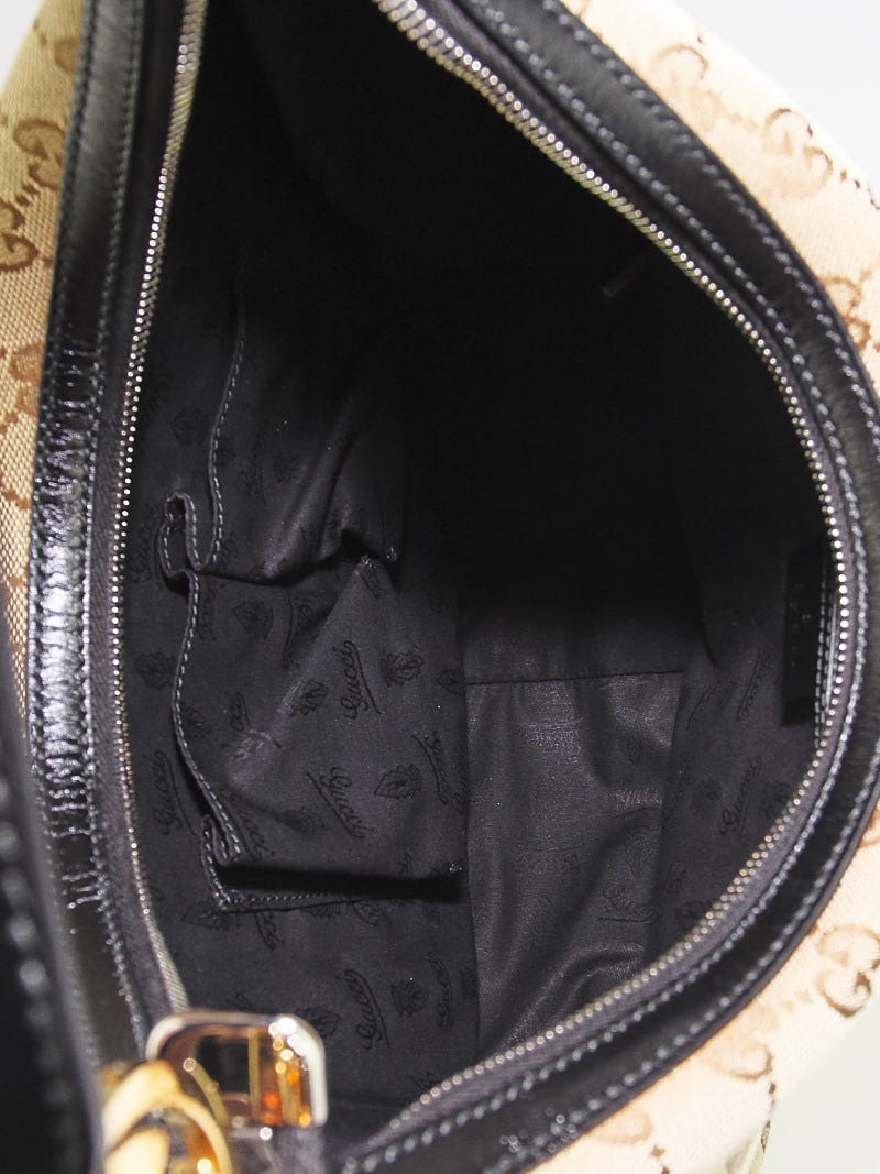Gucci Beige/Black GG Canvas Twins Medium Hobo Bag | Yoogi's