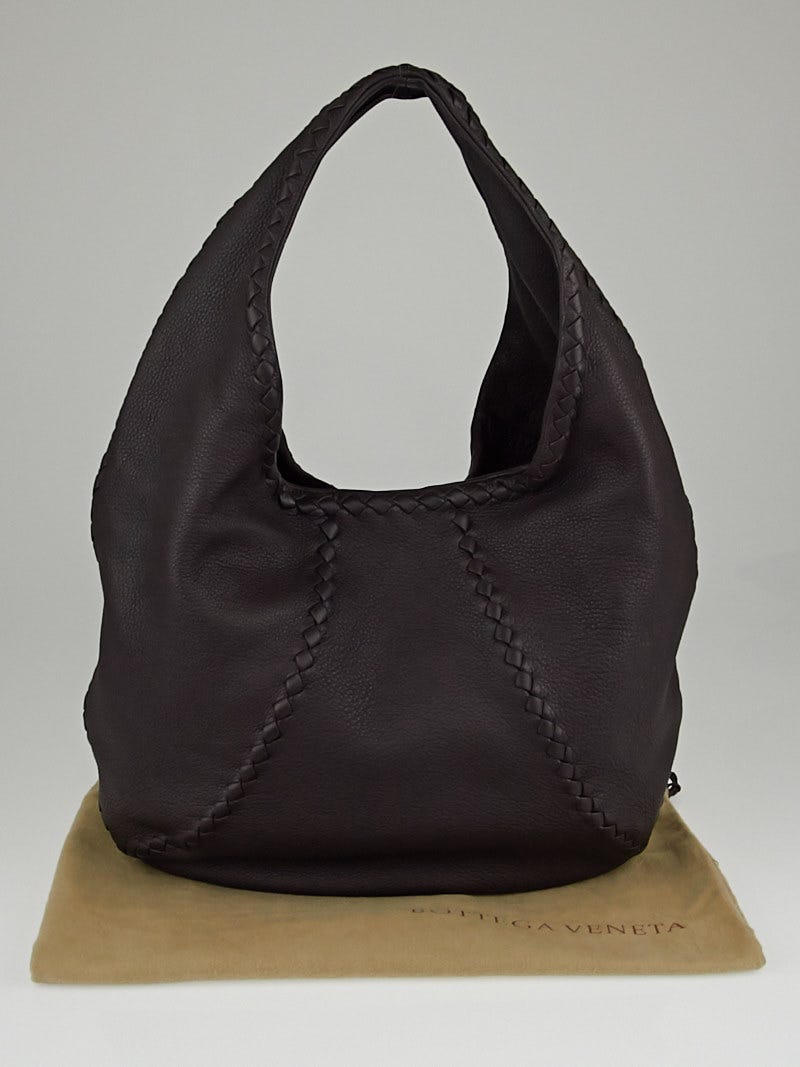 Bottega Veneta Ebano Cervo Leather Large Baseball Hobo Bag Yoogi s Closet