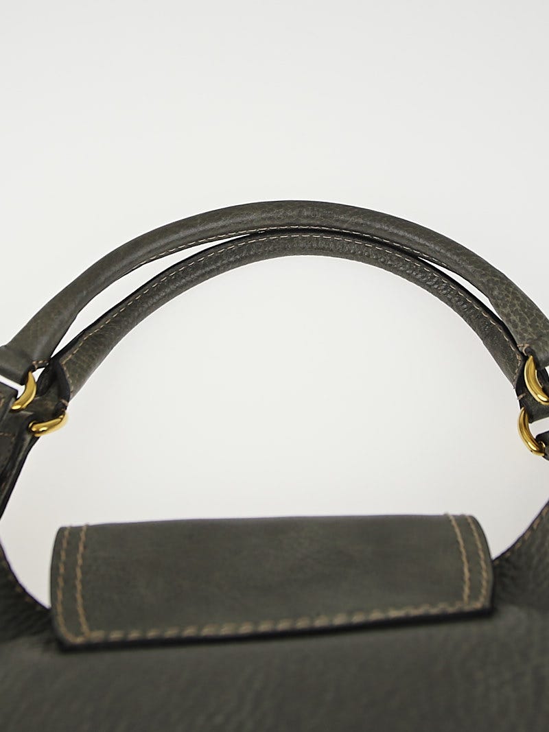 超美品 GUCCI 名作 シマ オールレザー GG ドライビング 7 1/2 Gucci Grey Leather New Pelham Large Shoulder Bag | Yoogi's