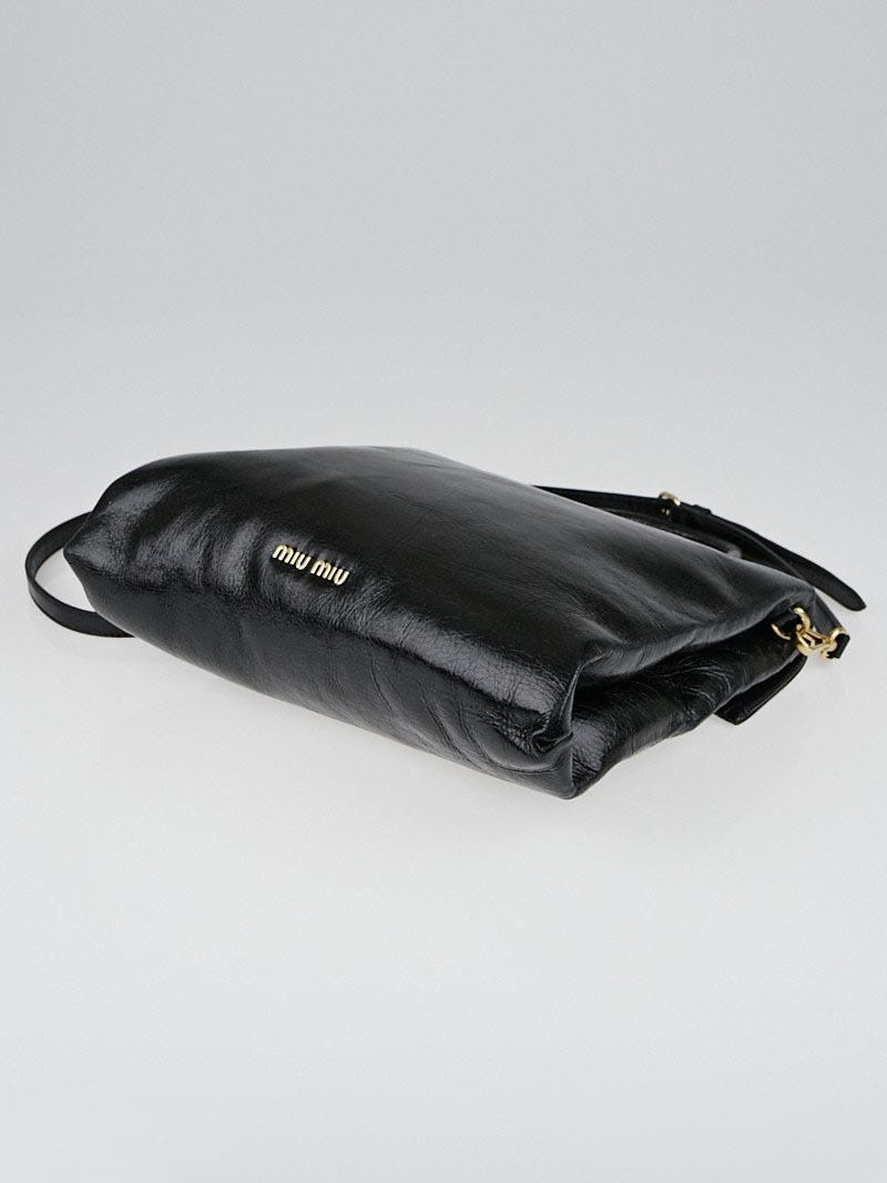 Miu Miu Black Vitello Shine Patent Leather Tote Bag Immaculate Condition