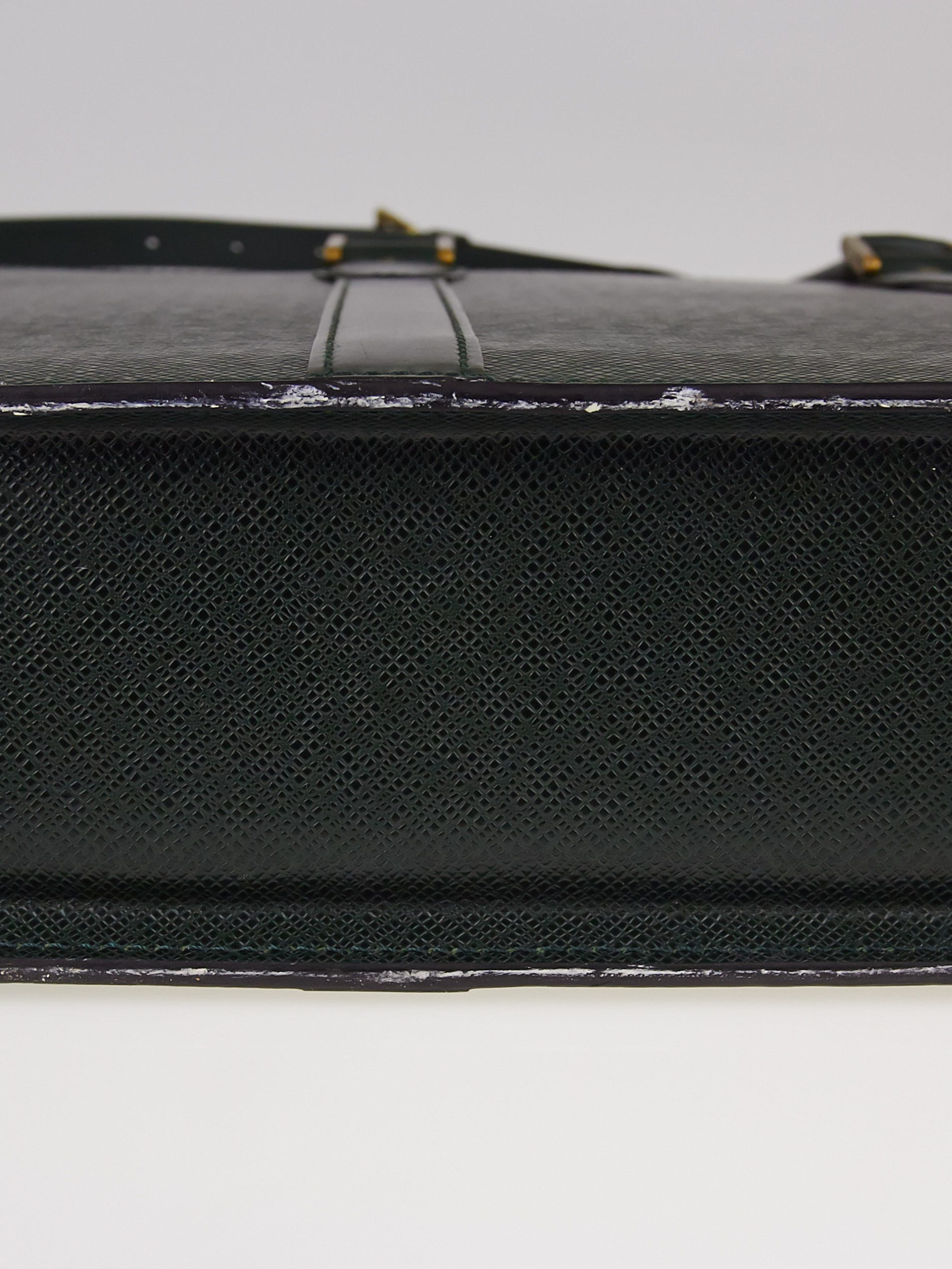 LOUIS VUITTON Epicea Taiga Leather Lozan Briefcase Bag Long Strap