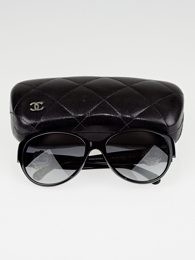 ゆ　　　CHANEL Chanel Black Frame Bouton Sunglasses-5192 | Yoogi's Closet
