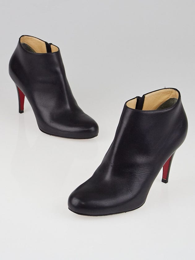 Christian Louboutin Black Leather Belle 85 Booties Size 6.5/37