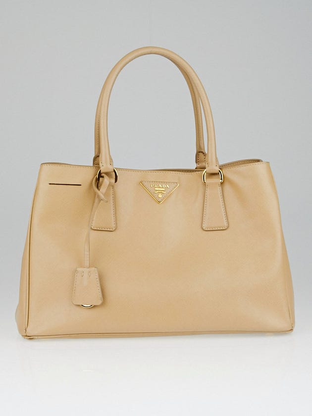 Prada Sabbia Saffiano Lux Leather Small Tote Bag BN1874