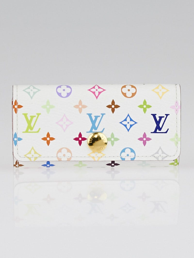 Louis Vuitton White/Litchi Monogram Multicolore Multicles 4 Key Holder -  Yoogi's Closet