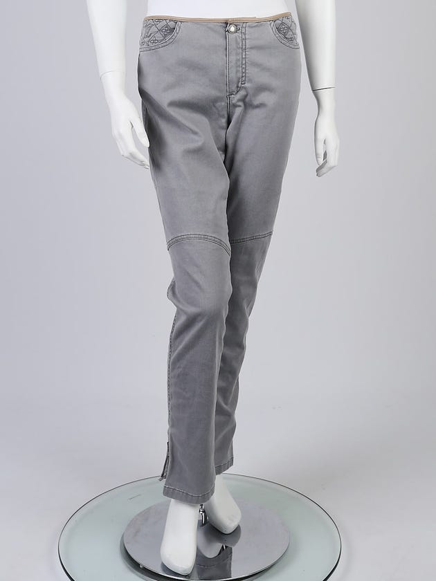 Louis Vuitton Grey Cotton Blend Stretch Skinny Jeans Size 8/42